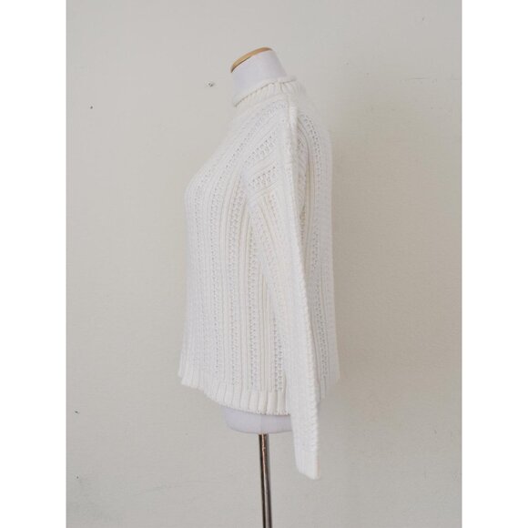 Vintage 90s High-neck Acrylic Snowflake  Sweater size M‎ - Picture 2 of 10